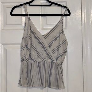 White and blue stripped top